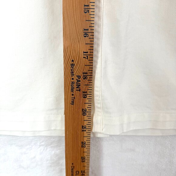 Everlane The Chore Button Front Collared Boxy Denim Jacket Womens XS Cream - Picture 7 of 9